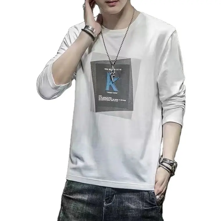 Men Long Sleeve T-Shirt White R Graphic Casual Wear - Image 21