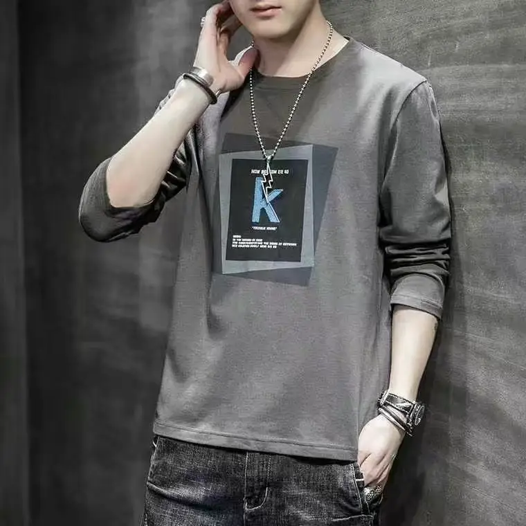 Men Long Sleeve T-Shirt White R Graphic Casual Wear - Image 14