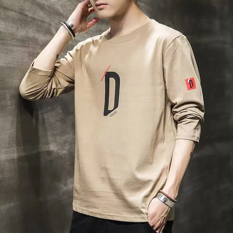 Men Long Sleeve T-Shirt White R Graphic Casual Wear - Image 2