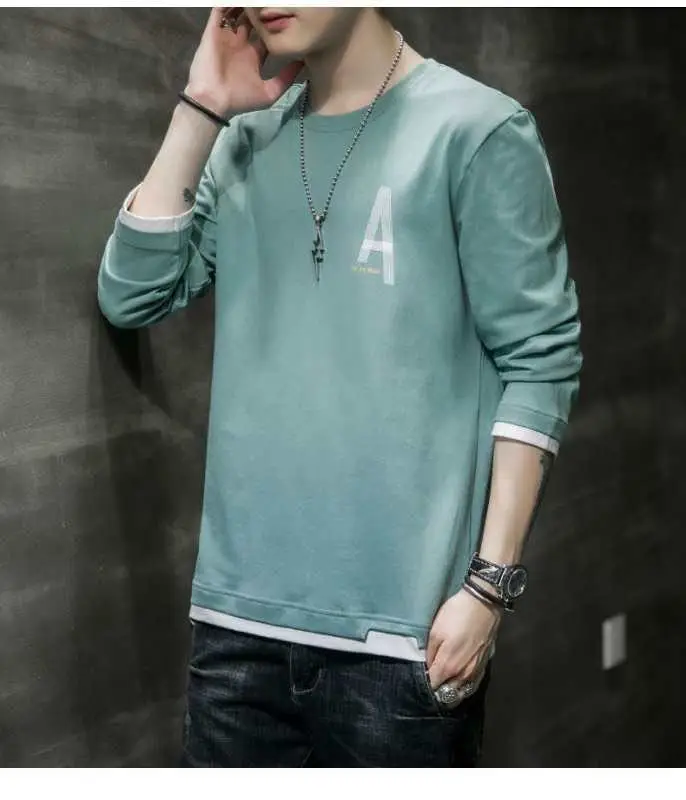 Men Long Sleeve T-Shirt White R Graphic Casual Wear - Image 5