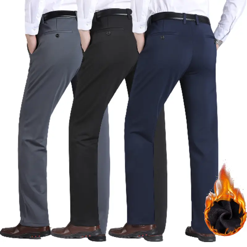 Men's Slim Fit Navy Blue Elastic Waist Pants - Image 5
