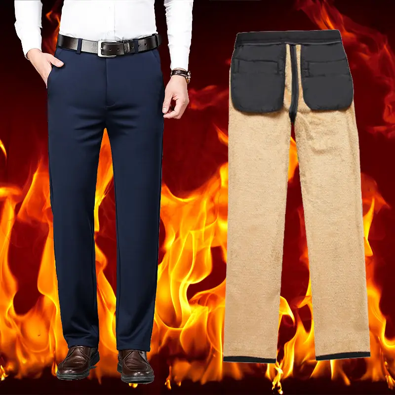 Men's Slim Fit Navy Blue Elastic Waist Pants - Image 6