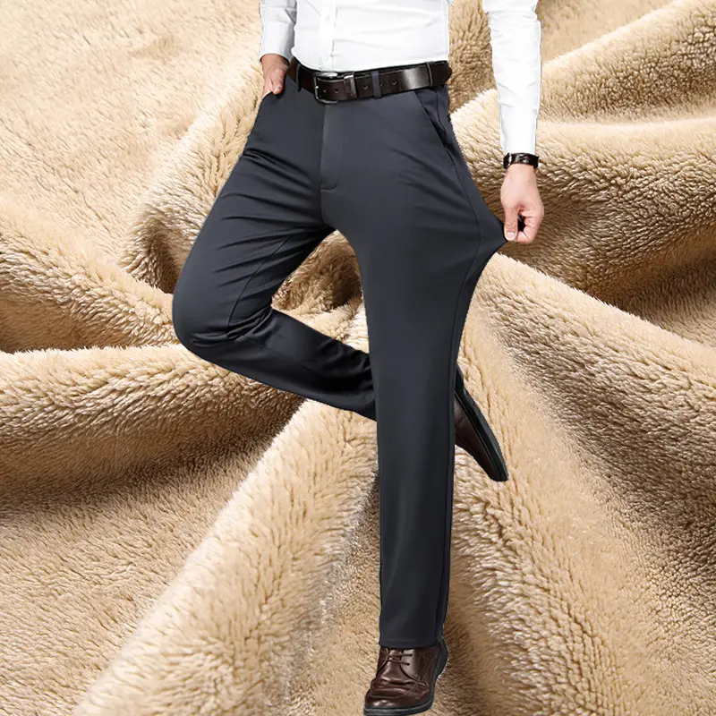 Men's Slim Fit Navy Blue Elastic Waist Pants - Image 7