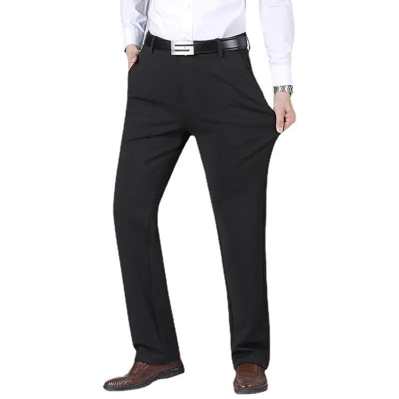 Men's Slim Fit Navy Blue Elastic Waist Pants - Image 9