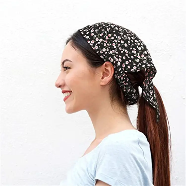 Women's Floral Triangle Hair Band with Strap - Image 7