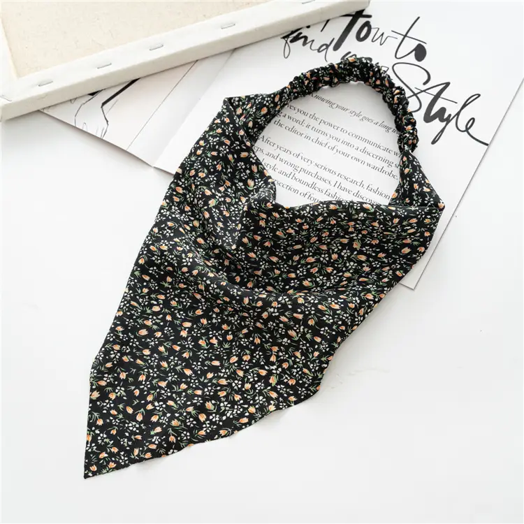 Women's Floral Triangle Hair Band with Strap - Image 2