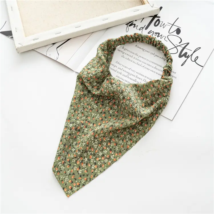 Women's Floral Triangle Hair Band with Strap - Image 3