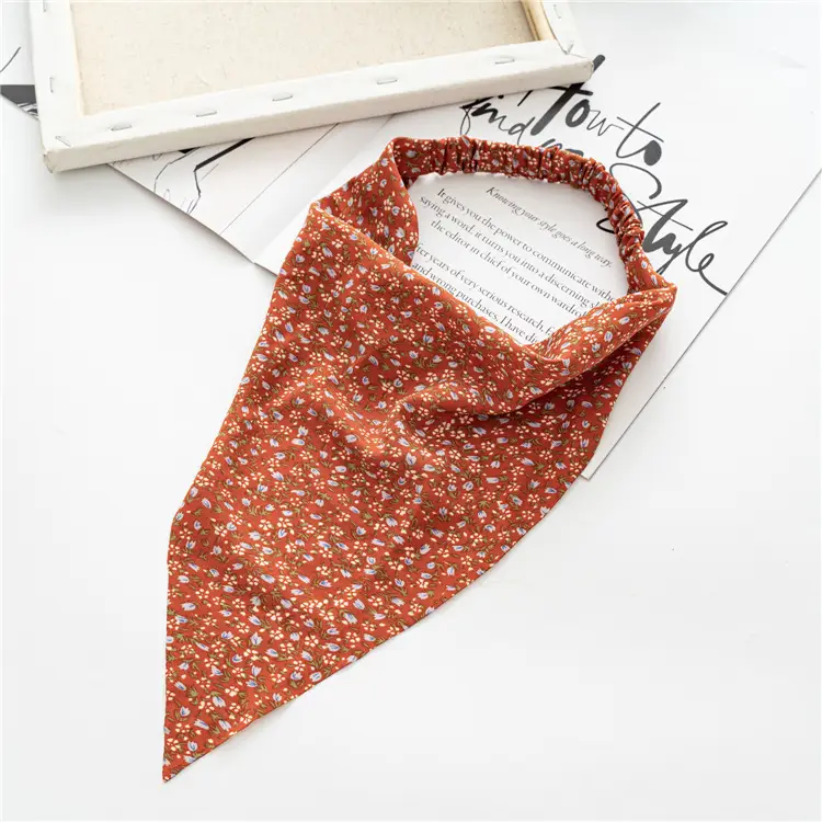 Women's Floral Triangle Hair Band with Strap - Image 4