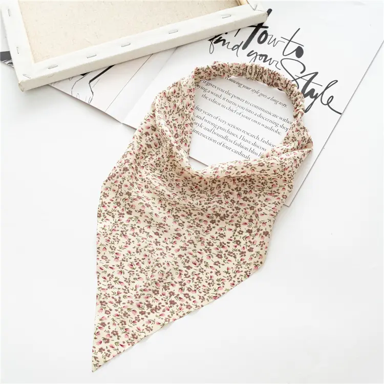 Women's Floral Triangle Hair Band with Strap - Image 5