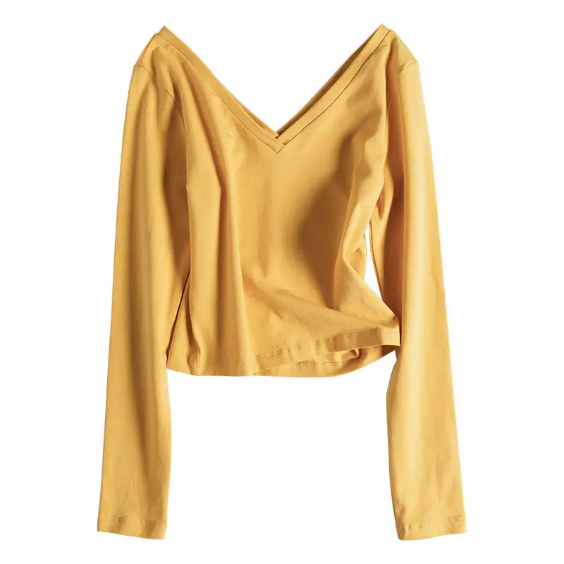 Women White V-Neck Long Sleeve Top Winter Casual - Image 5