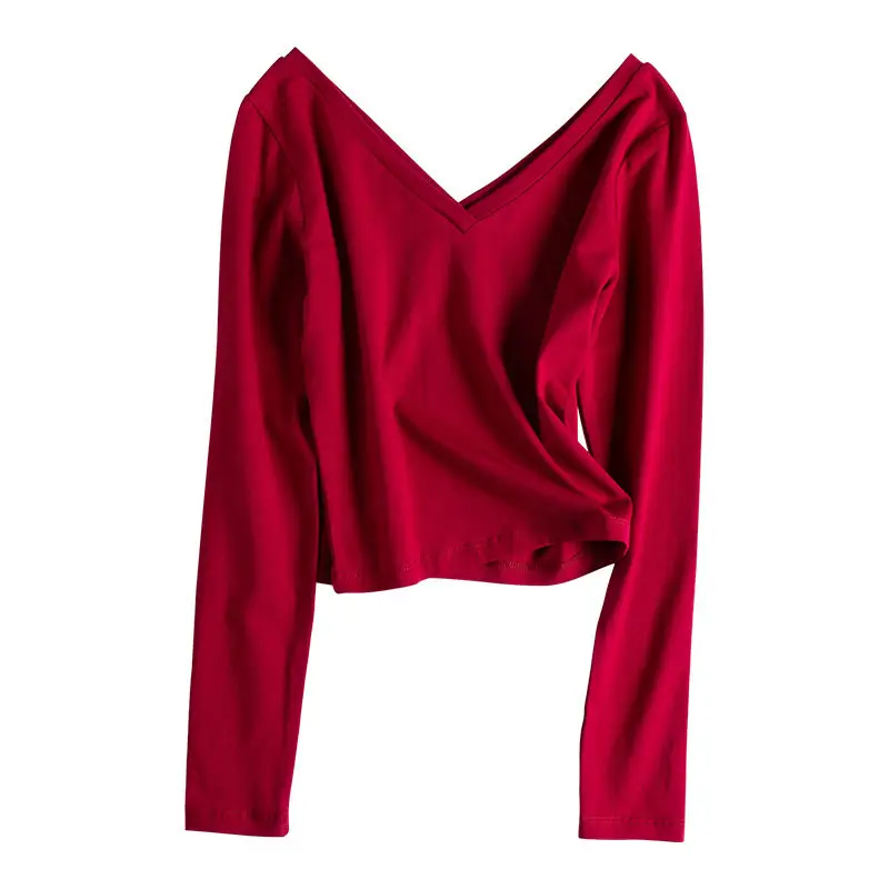 Women White V-Neck Long Sleeve Top Winter Casual - Image 6