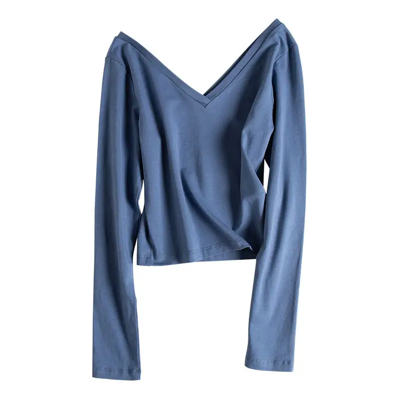 Women White V-Neck Long Sleeve Top Winter Casual - Image 7