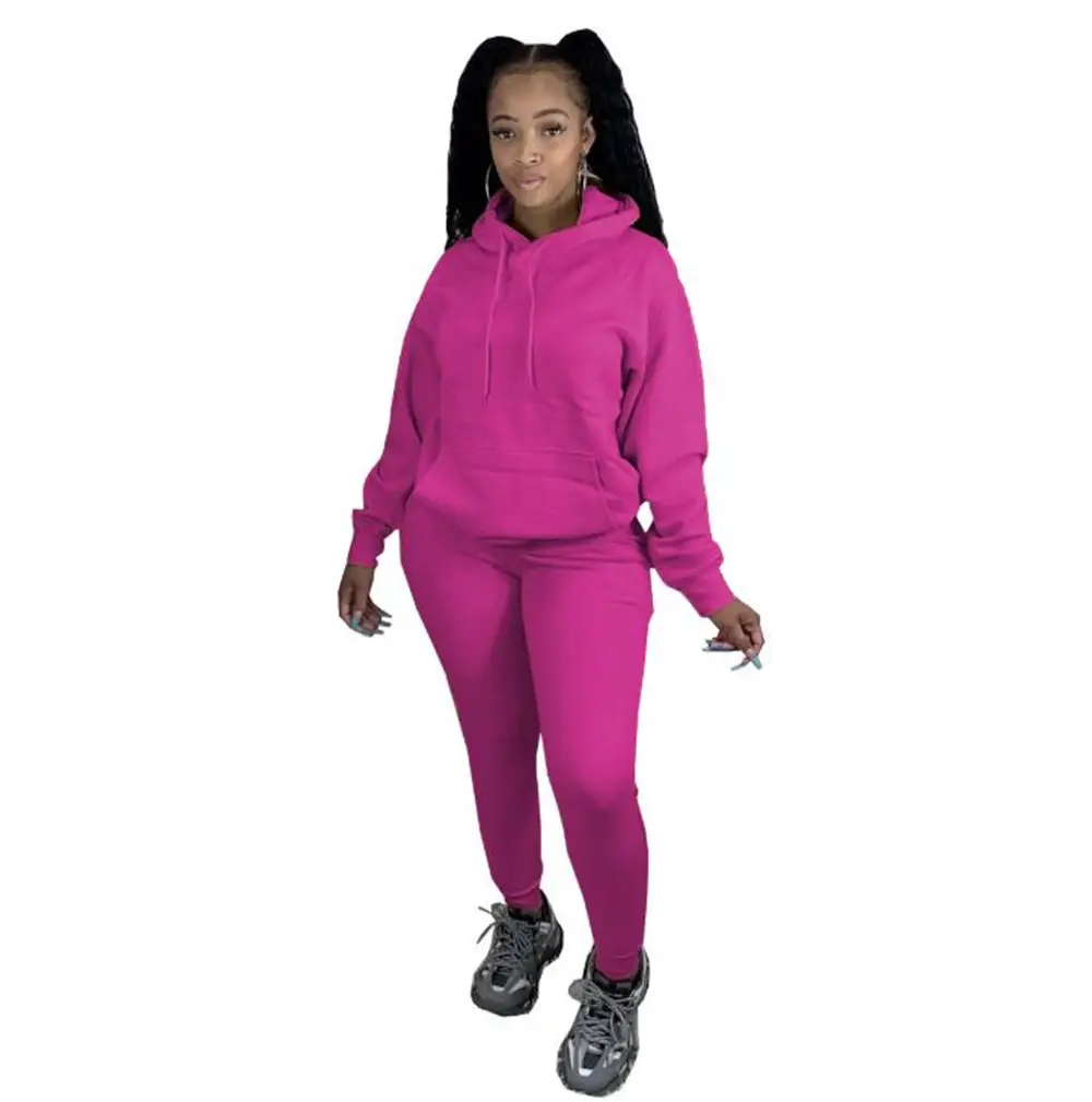Ladies Velvet Sports Suit 2-Piece Neon Solid Color - Image 13