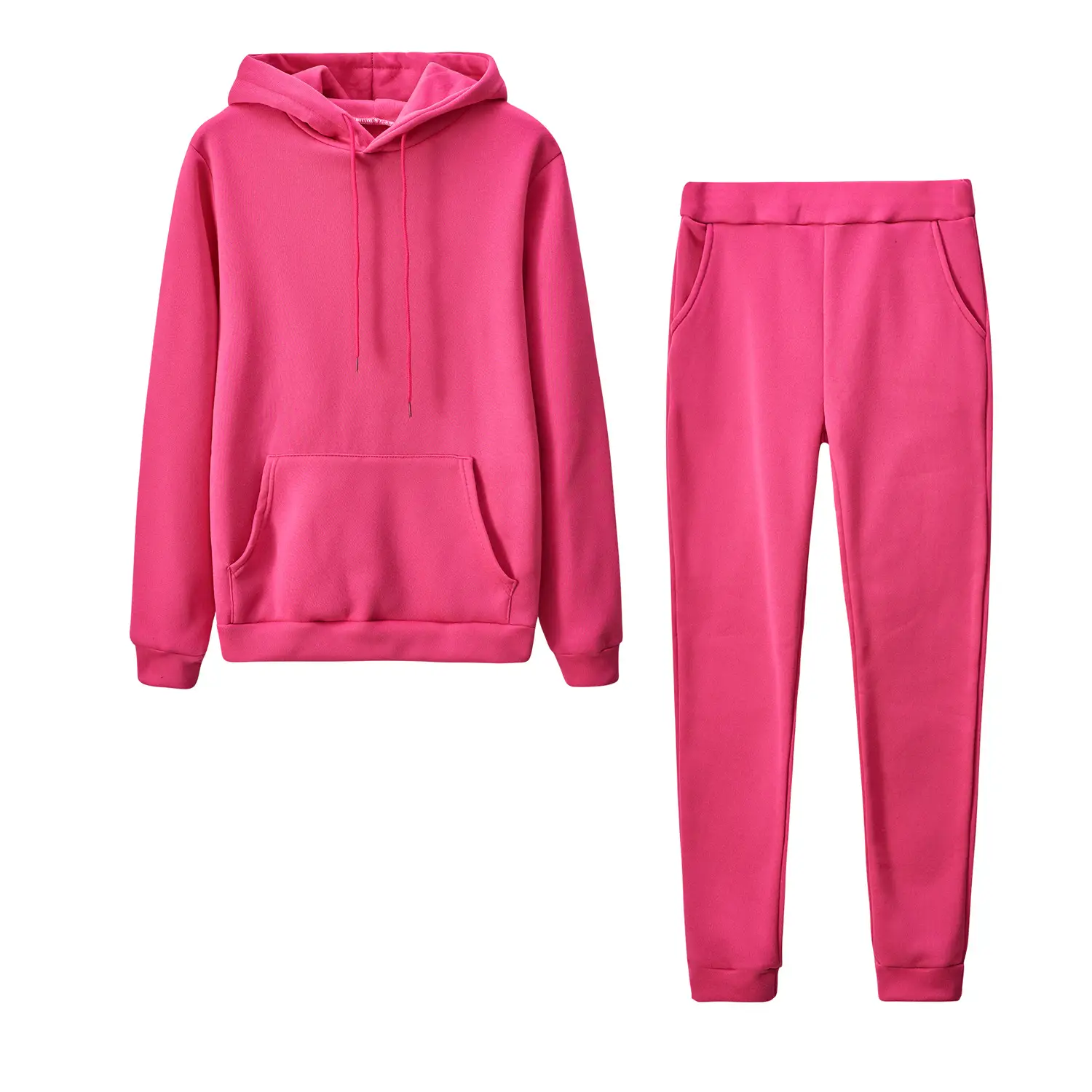 Ladies Velvet Sports Suit 2-Piece Neon Solid Color - Image 4