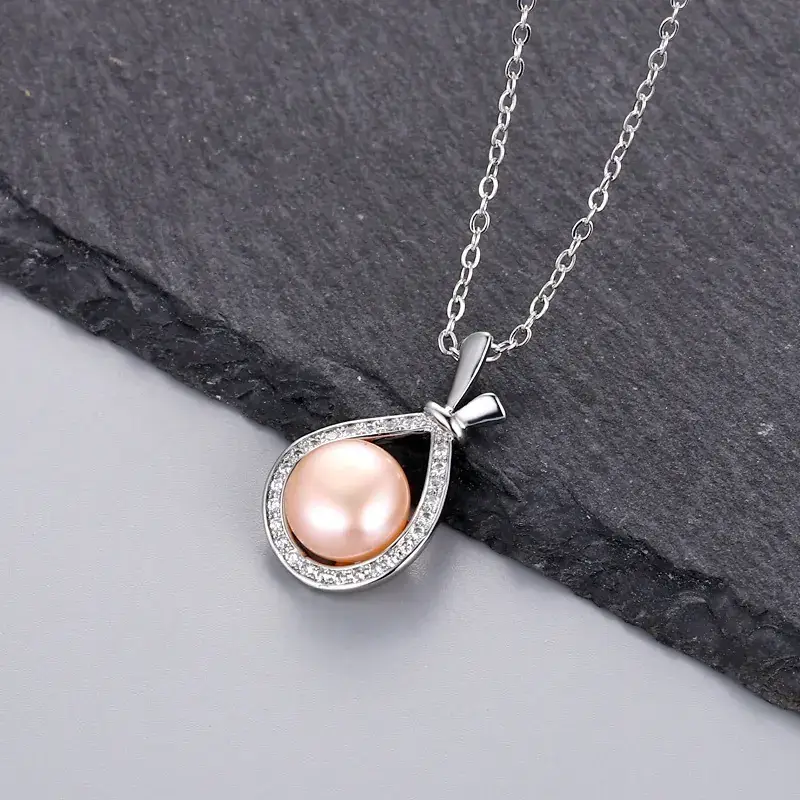Gold Pearl Pendant Necklace for Women - Image 10
