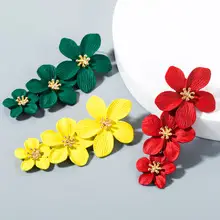 Black Flower Earrings for Women Silver Pin Earrings — feature 7