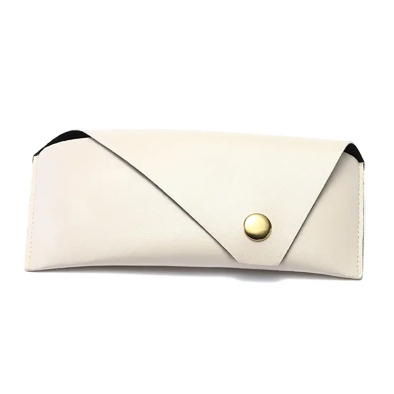 Black Leather Retro Sunglasses Case with Buckle