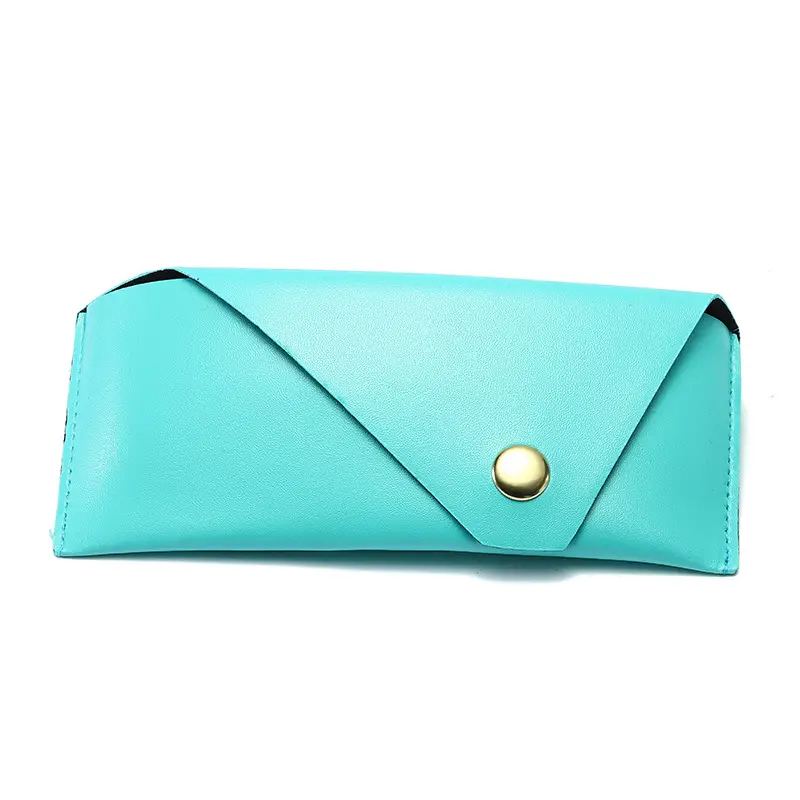 Black Leather Retro Sunglasses Case with Buckle