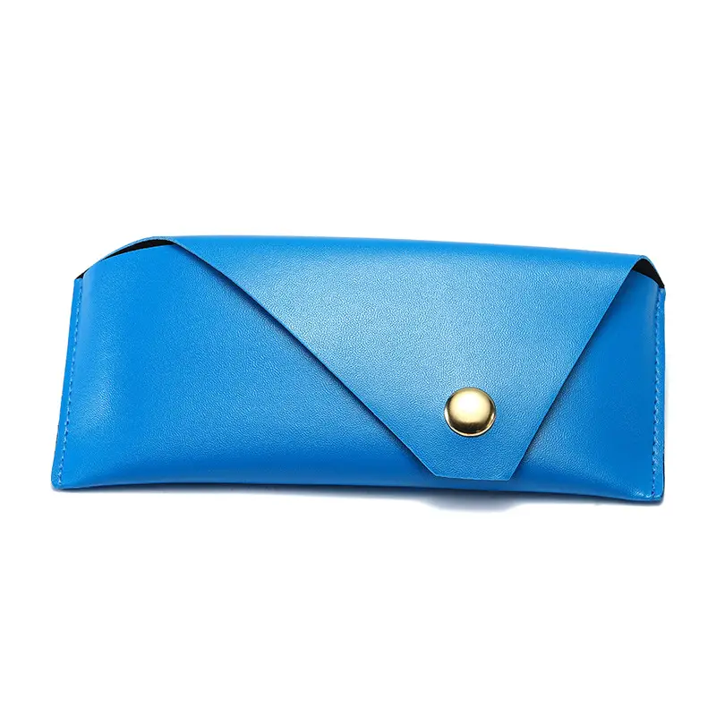 Black Leather Retro Sunglasses Case with Buckle
