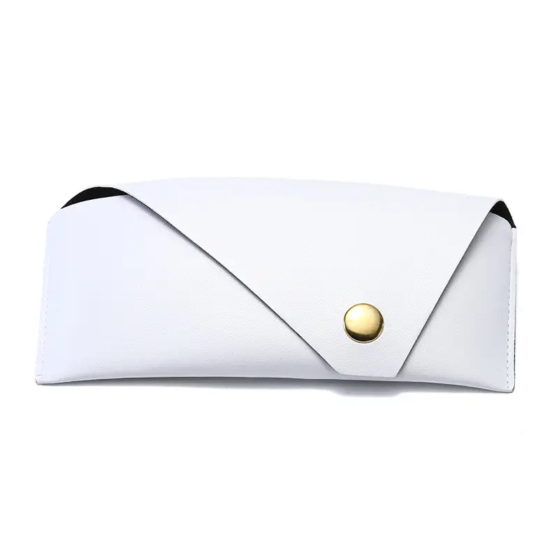 Black Leather Retro Sunglasses Case with Buckle