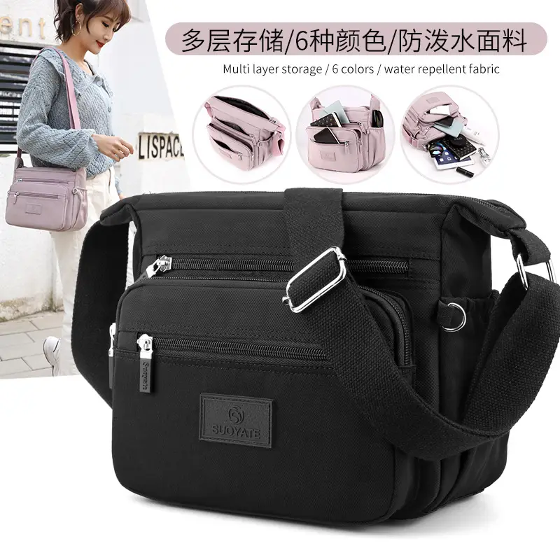Pink Nylon Shoulder Bag for Women European American Cross-Border - Image 8