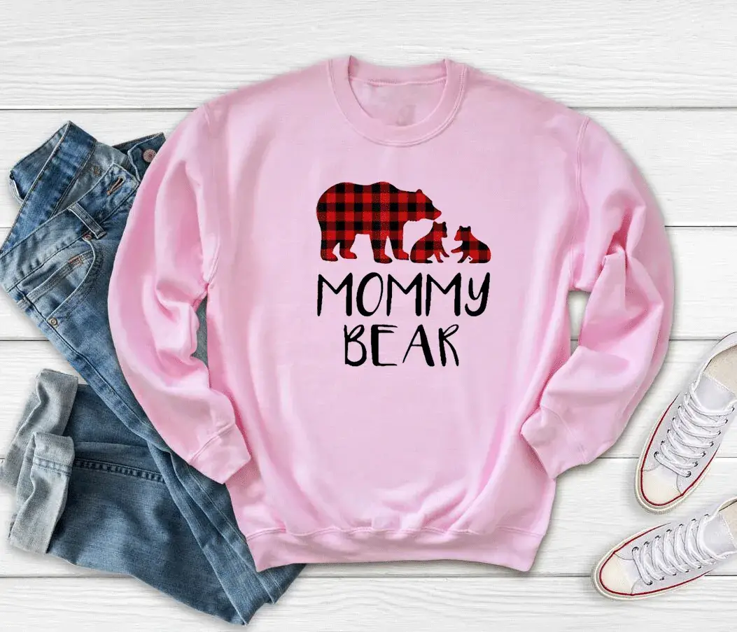 Mommy Bear Printed Yellow Sweatshirt