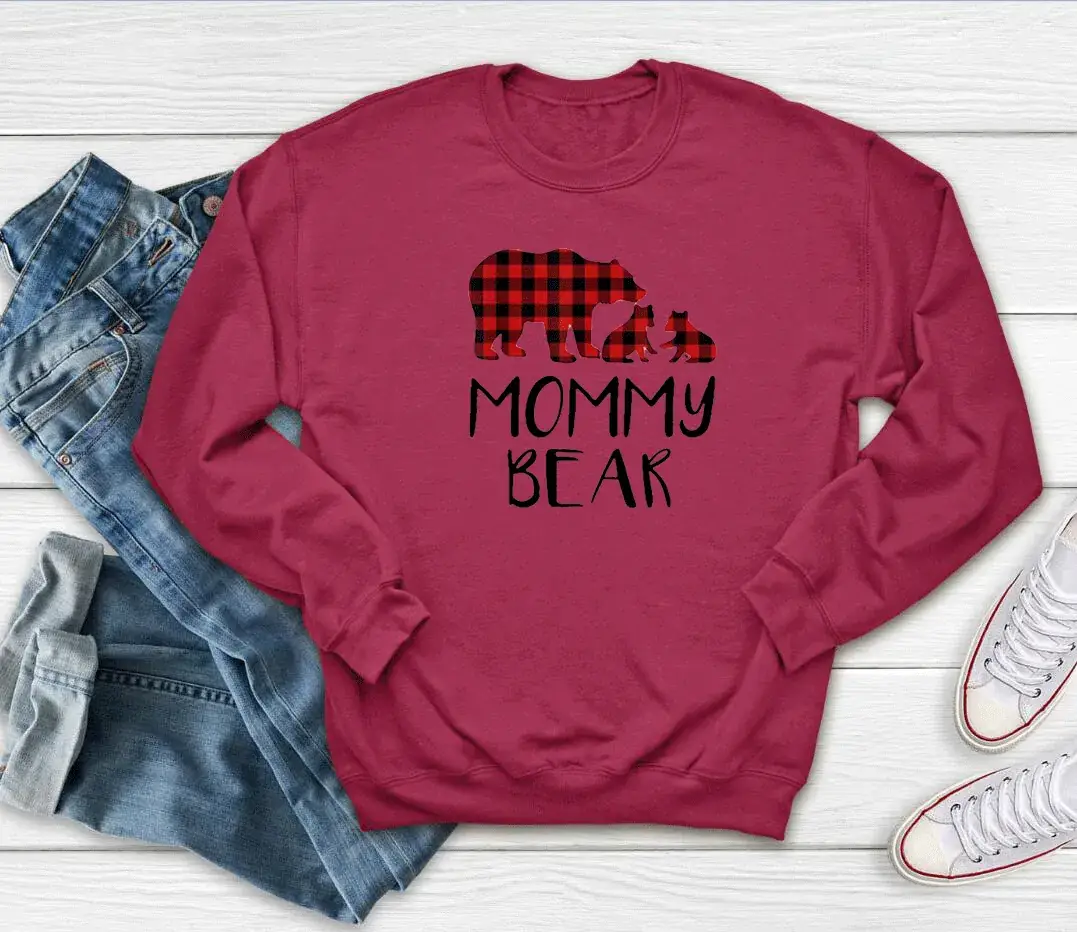 Mommy Bear Printed Yellow Sweatshirt