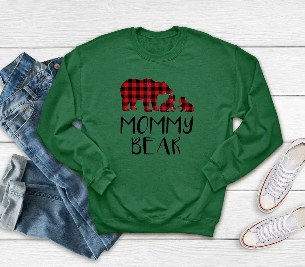 Mommy Bear Printed Yellow Sweatshirt