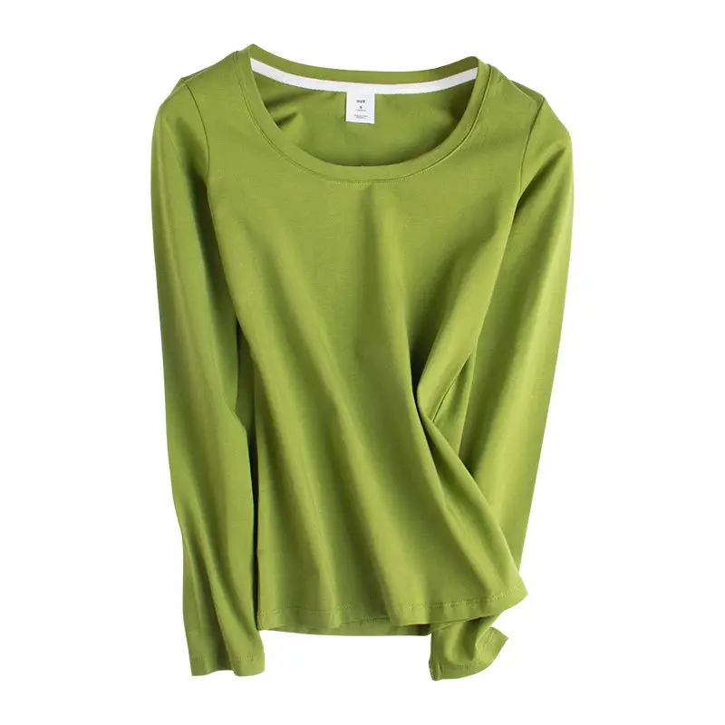 Women's White Long Sleeve Slim Fit Round Neck Top - Image 13