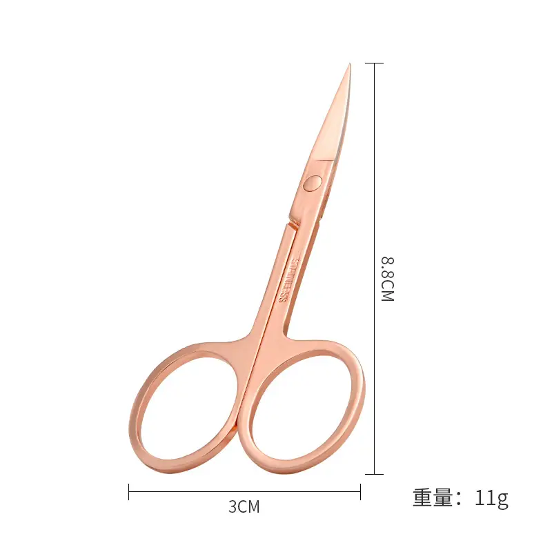 Rose Gold Eyebrow Trimmer Scissors 3cm High - Image 9