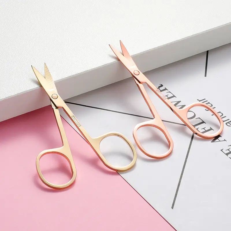 Rose Gold Eyebrow Trimmer Scissors 3cm High - Image 11