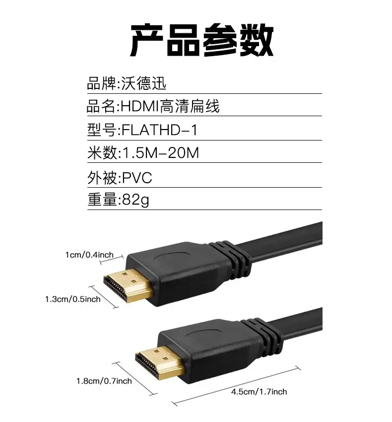 1.5m HDMI 2.0 Flat Cable for 1080P Monitor — feature 13