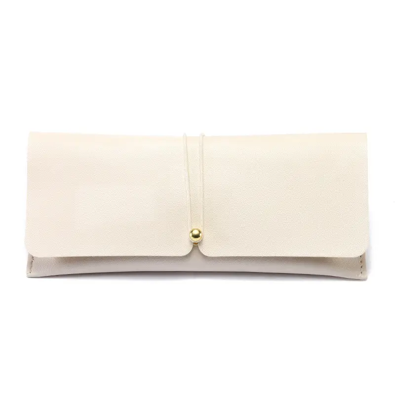 Black Leather Sunglasses Case with Retro Buckle