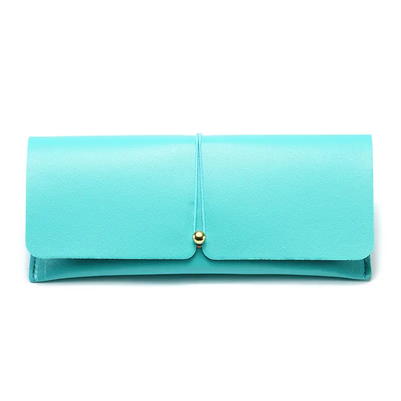 Black Leather Sunglasses Case with Retro Buckle