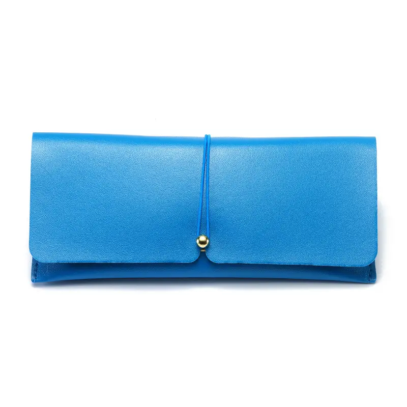 Black Leather Sunglasses Case with Retro Buckle