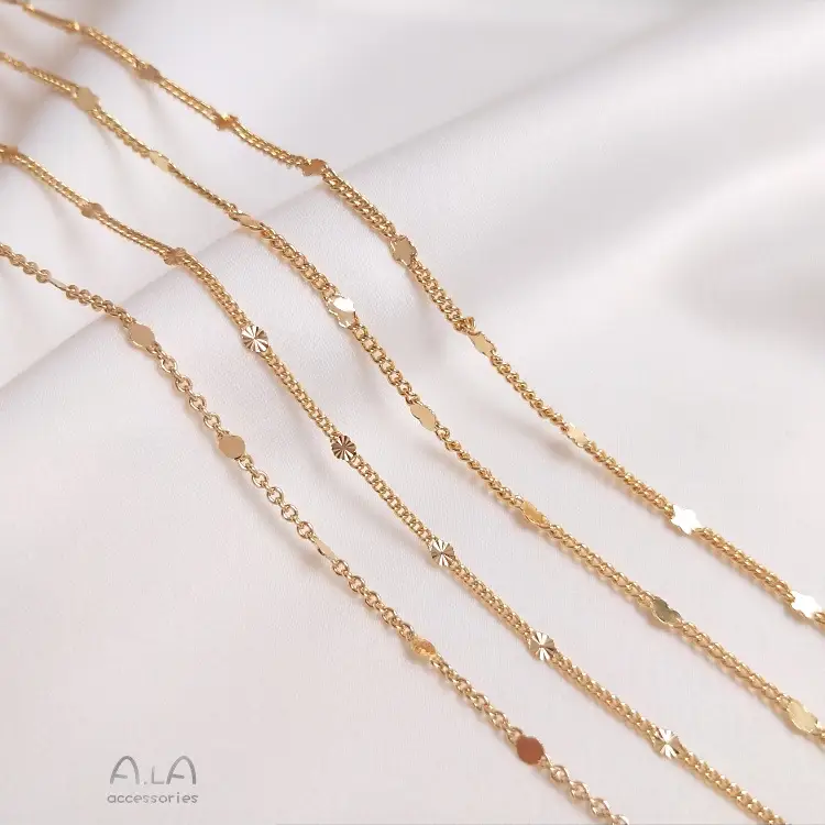 14k Gold Heart Sunflower Chain Necklace Set — feature 11