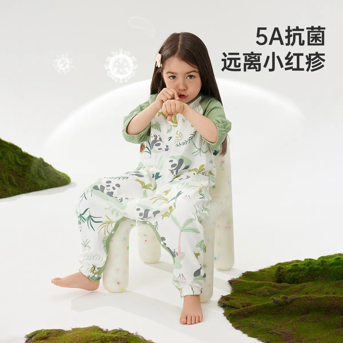 Wilberbu Infant Pure Cotton Sleeping Bag Type a Summer Baby Anti-Jump Thin - Image 9