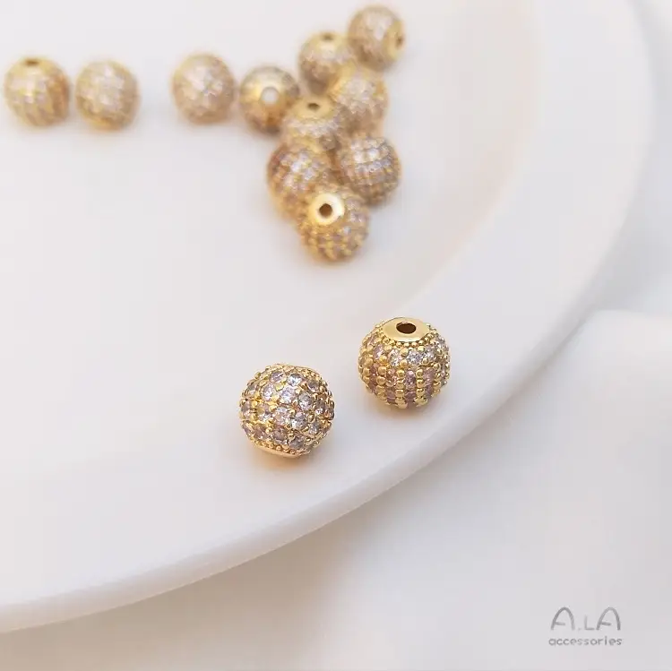 14K Gold Zircon Ball Beads for Jewelry Making — feature 6