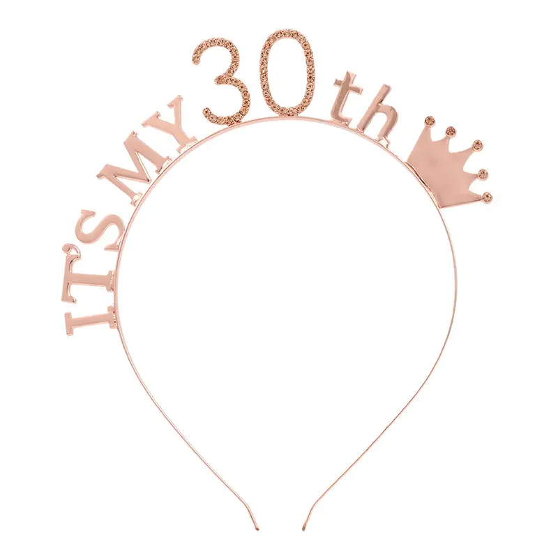 Rose Gold 18th Birthday Crown Headband for Girls - Image 5