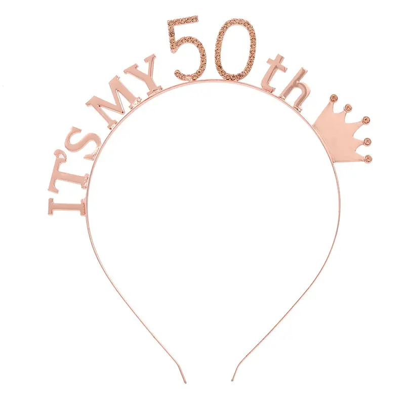 Rose Gold 18th Birthday Crown Headband for Girls - Image 7