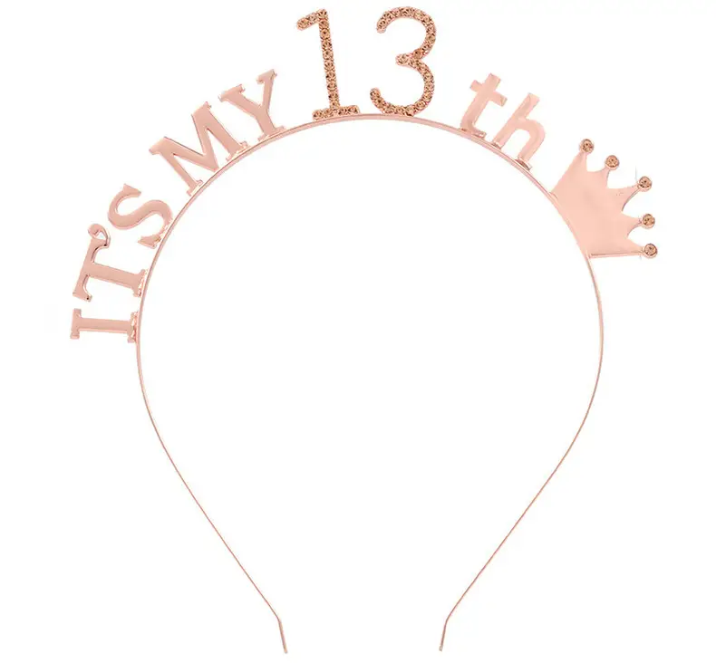 Rose Gold 18th Birthday Crown Headband for Girls — feature 35