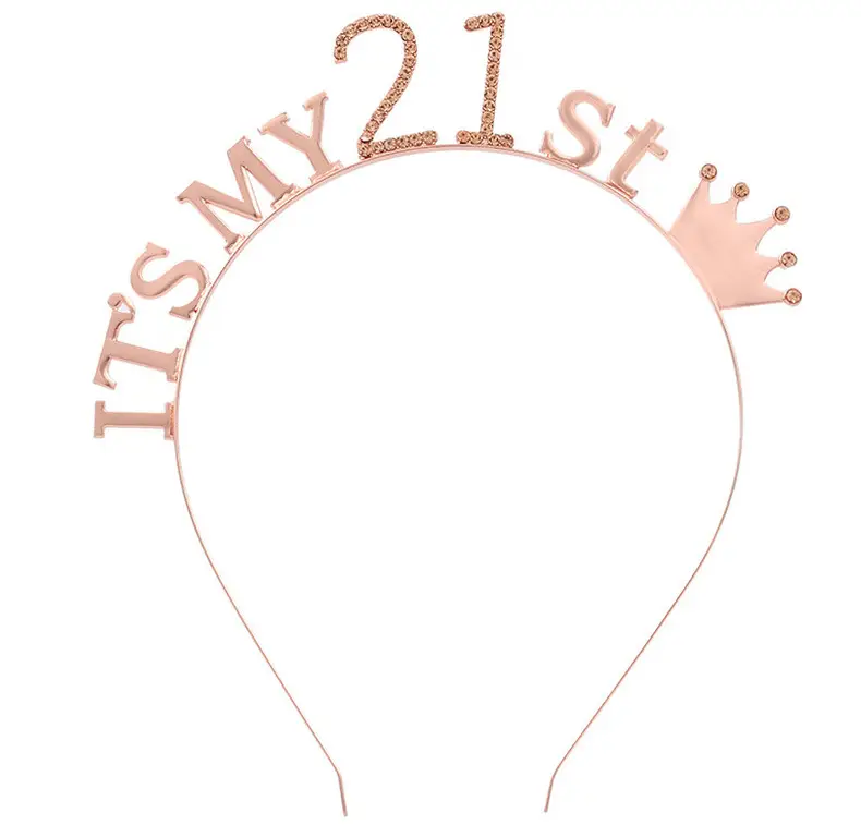 Rose Gold 18th Birthday Crown Headband for Girls — feature 37
