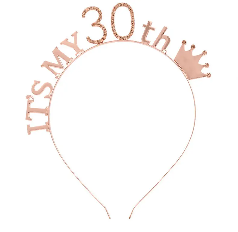 Rose Gold 18th Birthday Crown Headband for Girls — feature 38