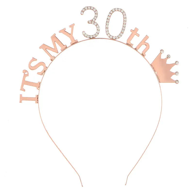 Rose Gold 18th Birthday Crown Headband for Girls - Image 11