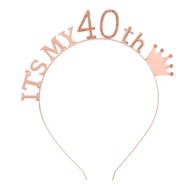 Rose Gold 18th Birthday Crown Headband for Girls - Image 6