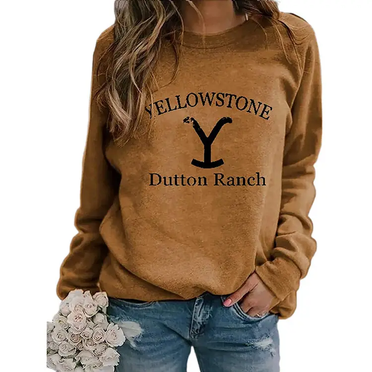 Women Printed Casual Sweater Blue Dutton Ranch - Image 3