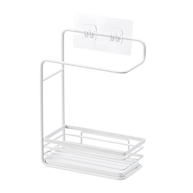 Kitchen Sink Drain Rack White Metal Wall Mount - Image 5