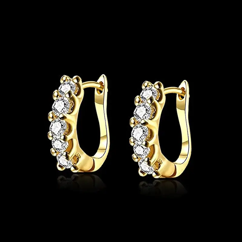 Cute Zircon Earrings for Women Gold Plated - Image 2