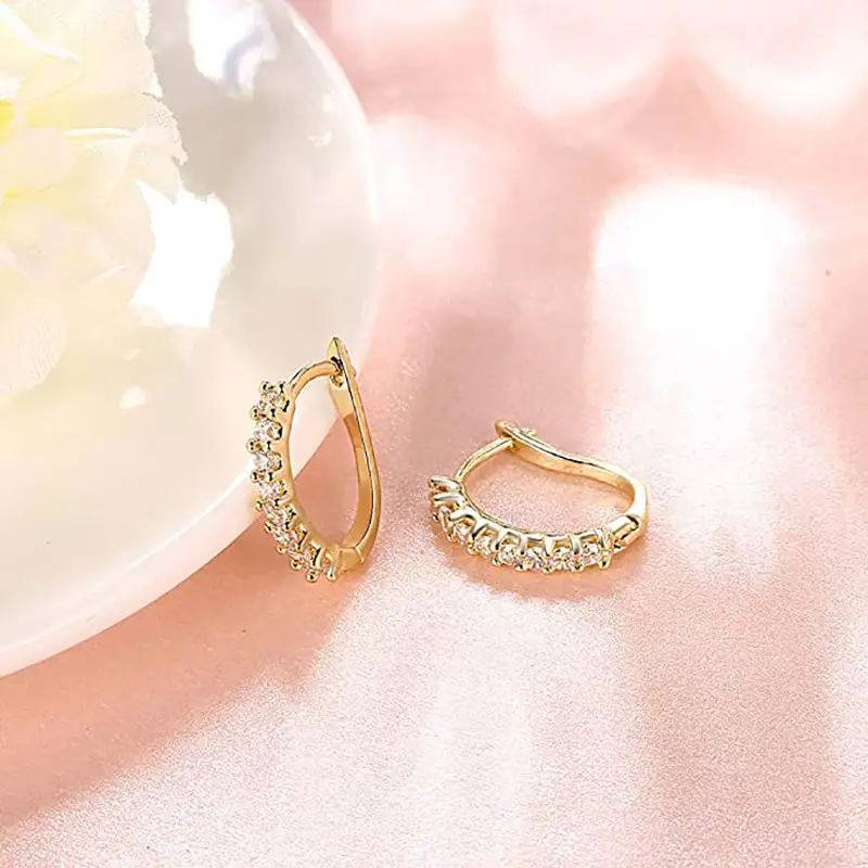 Cute Zircon Earrings for Women Gold Plated - Image 3