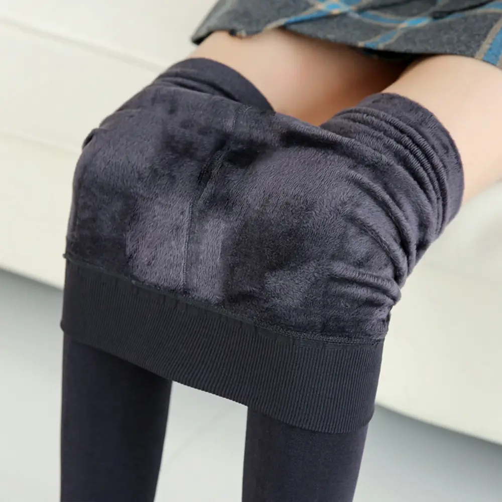 Fleece Lined Thick Pearl Velvet Leggings Winter Warm Pants - Image 3